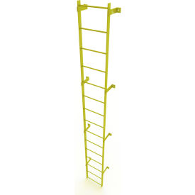 Tri Arc Mfg WLFS0115-Y 15 Step Steel Standard Uncaged Fixed Access Ladder, Yellow - WLFS0115-Y image.