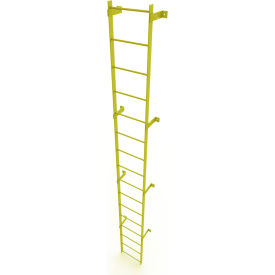 Tri Arc Mfg WLFS0116-Y 16 Step Steel Standard Uncaged Fixed Access Ladder, Yellow - WLFS0116-Y image.