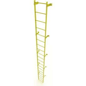 Tri Arc Mfg WLFS0120-Y 20 Step Steel Standard Uncaged Fixed Access Ladder, Yellow - WLFS0120-Y image.