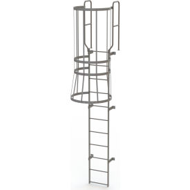 Ladders | Fixed Access Ladders | 11 Step Steel Caged Walk Through Fixed ...