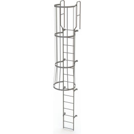 Ladders | Fixed Access Ladders | 15 Step Steel Caged Walk Through Fixed ...