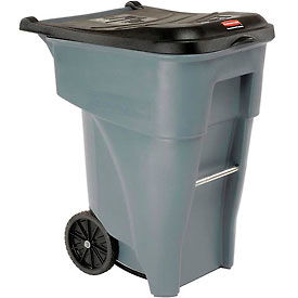 Rubbermaid Commercial Products FG9W2100GRAY 65 Gallon Rubbermaid Large Mobile Waste Receptacle - Gray With Lid image.