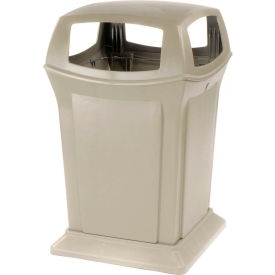 Rubbermaid Commercial Products FG917188BLA Rubbermaid® Plastic Square Trash Can, 2 Doors, 45 Gallon, Black image.