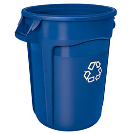 Rubbermaid Commercial Products FG263273BLUE Rubbermaid® Brute Recycling Can, 32 Gallon, Blue image.