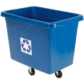 Rubbermaid Commercial Products FG461673BLUE Rubbermaid® Mobile Recycling Container Cube Truck, 119 Gallon, Blue image.