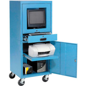 Global Industrial 706669GY Global Industrial™ Mobile Computer Cabinet, Dark Gray, Unassembled image.