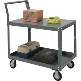 Global Industrial 752245 Global Industrial™ Service Cart w/2 Shelves, 1200 lb. Capacity, 36"L x 24"W x 27"H, Gray image.