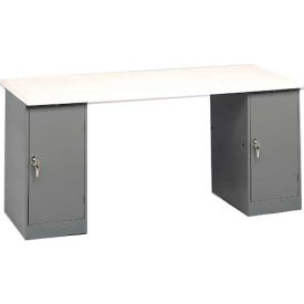 Pedestal Workbench With Two Cabinet Pedestals Pedestal Workbench With Two Cabinet Pedestals