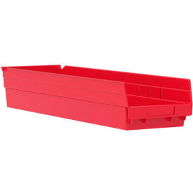 Akro-Mils 30164RED Akro-Mils Plastic Nesting Storage Shelf Bin 30164 - 6-5/8"W x 23-5/8"D x 4"H Red image.