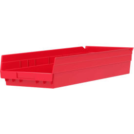 Akro-Mils 30184RED Akro-Mils Plastic Nesting Storage Shelf Bin 30184 - 8-3/8"W x 23-5/8"D x 4"H Red image.