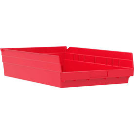 Akro-Mils 30178RED Akro-Mils Plastic Nesting Storage Shelf Bin 30178 - 11-1/8"W x 17-5/8"D x 4"H Red image.