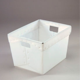 Global Industrial 753500 Global Industrial™ Corrugated Plastic Totes - Postal Nesting-No Lid 18-1/2x13-1/4x12 Natural image.