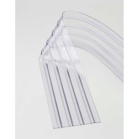 Global Industrial 786CP15 Replacement 12" x 7 Scratch Resistant Ribbed Clear Strip for Strip Curtains image.