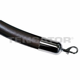 Lawrence Metal Prod. Inc ROPE-NAUG-33-06/0-2-SNAP-1P Tensator Safety Crowd Control Queue Black Naugahyde 6 Rope With Polished Chrome Snap Ends image.