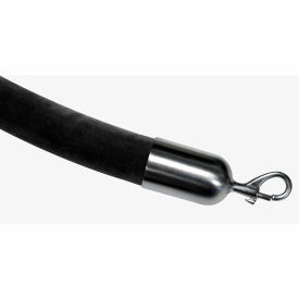 Lawrence Metal Prod. Inc ROPE-VELR-33-06/0-2-SNAP-1S Tensator Safety Crowd Control Queue Black Velour 6 Rope With Satin Chrome Snap Ends image.