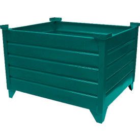 Global Industrial 800100G Global Industrial™ Stackable Steel Container, 30"Lx30"Wx24"H, Green image.