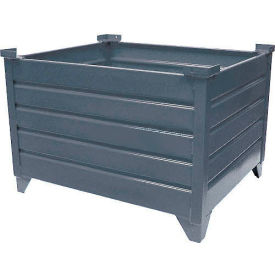 Global Industrial 800106 Global Industrial™ Stackable Steel Container, 42"Lx30"Wx24"H, Unpainted image.