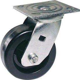 Casters, Wheels & Industrial Handling 1461-5RB Faultless Swivel Plate Caster 1461-5RB 5" Polyolefin Wheel with Brake image.