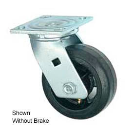 Casters, Wheels & Industrial Handling 1418-6RB Faultless Swivel Plate Caster 1418-6RB 6" Mold-On Rubber Wheel with Brake image.