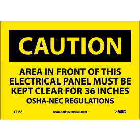 National Marker Company C115P Safety Signs - Caution Area - Vinyl 7"H X 10"W image.