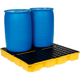 JUSTRITE SAFETY GROUP 1634 Eagle 1634 4 Drum Spill Containment Modular Platform - 2 Piece - Yellow with No Drain image.