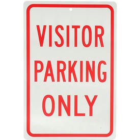 Global Industrial 932136 Global Industrial™ Aluminum Sign - Visitor Parking Only - .063" Thick, 932136 image.