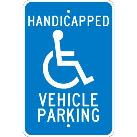 National Marker Company TM10J Aluminum Sign - Handicapped Vehicle Parking - .08" Thick, TM10J image.