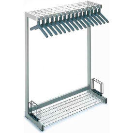 Magnuson Group OR4A-MED-GREY 48"W Floor Rack With 16 Hangers - Gray image.