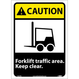 National Marker Company CGA7PB Graphic Signs - Caution Forklift Traffic Area - Vinyl 10"W X 14"H image.