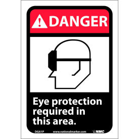 National Marker Company DGA1P Graphic Signs - Danger Eye Protection Required - Vinyl 7"W X 10"H image.