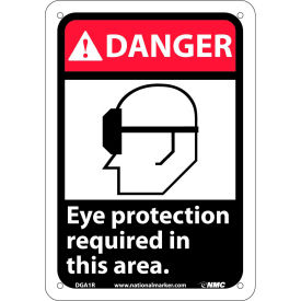 National Marker Company DGA1R Graphic Signs - Danger Eye Protection Required - Plastic 7"W X 10"H image.