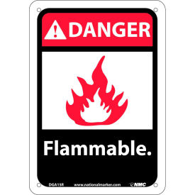 National Marker Company DGA15R Graphic Signs - Danger Flammable - Plastic 7"W X 10"H image.