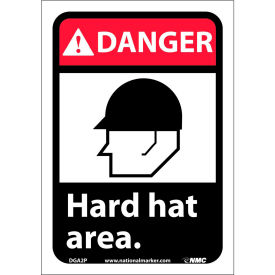 National Marker Company DGA2P Graphic Signs - Danger Hard Hat Area - Vinyl 7"W X 10"H image.