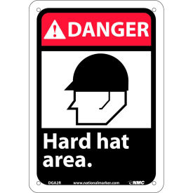 National Marker Company DGA2R Graphic Signs - Danger Hard Hat Area - Plastic 7"W X 10"H image.