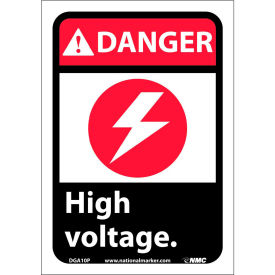 National Marker Company DGA10P Graphic Signs - Danger High Voltage - Vinyl 7"W X 10"H image.