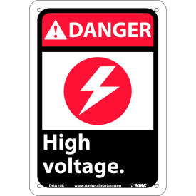 National Marker Company DGA10R Graphic Signs - Danger High Voltage - Plastic 7"W X 10"H image.