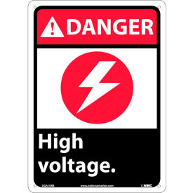 National Marker Company DGA10RB Graphic Signs - Danger High Voltage - Plastic 10"W X 14"H image.