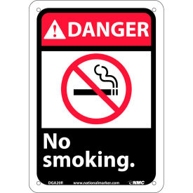 National Marker Company DGA20R Graphic Signs - Danger No Smoking - Plastic 7"W X 10"H image.