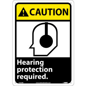 National Marker Company CGA5RB Graphic Signs - Caution Hearing Protection - Plastic 10"W X 14"H image.