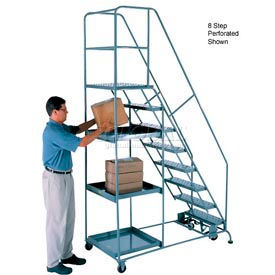 10 Step Steel Stock Picking Ladder - Perforated Tread - KDSP110246