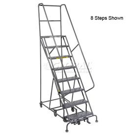 Tri Arc Mfg KDED114246 14 Step Steel Easy Turn Rolling Ladder - Standard Angle - KDED114246 image.