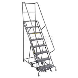 Tri Arc Mfg KDAD108246 8 Step Steel Easy Turn Rolling Ladder - Safety Angle - KDAD108246 image.