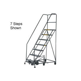 9 Step Steel Easy Turn Rolling Ladder - Safety Angle - KDAD109246