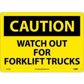 National Marker Company C215AB Safety Signs - Caution Watch Out Forklift Trucks - Aluminum image.