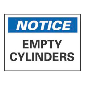 NMC N24RB OSHA Sign, Notice Empty Cylinders, 10