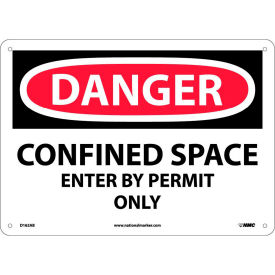 National Marker Company D162AB Safety Signs - Danger Confined Space - Aluminum image.