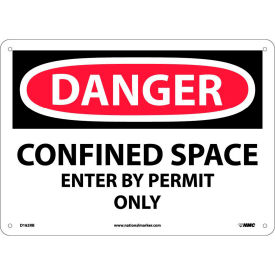 National Marker Company D162RB**** Safety Signs - Danger Confined Space - Rigid Plastic 10"H X 14"W image.