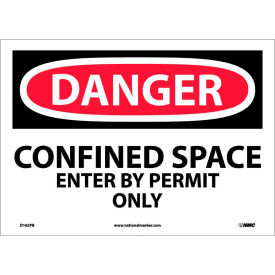 National Marker Company D162PB Safety Signs - Danger Confined Space - Vinyl 10"H X 14"W image.