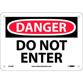 National Marker Company D104R Safety Signs - Danger Do Not Enter - Rigid Plastic 7"H X 10"W image.