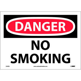 National Marker Company D79PB Safety Signs - Danger No Smoking - Vinyl 10"H X 14"W image.